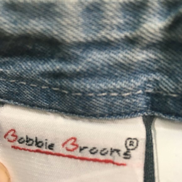 #56 Bobbie Brooks Denim Button-Up Shirt Women's L Short Sleeve Embellished Fall - Picture 7 of 9